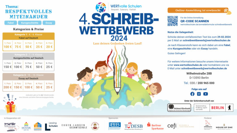 wertvolleschulen schreibwettbewerb 2024 banner